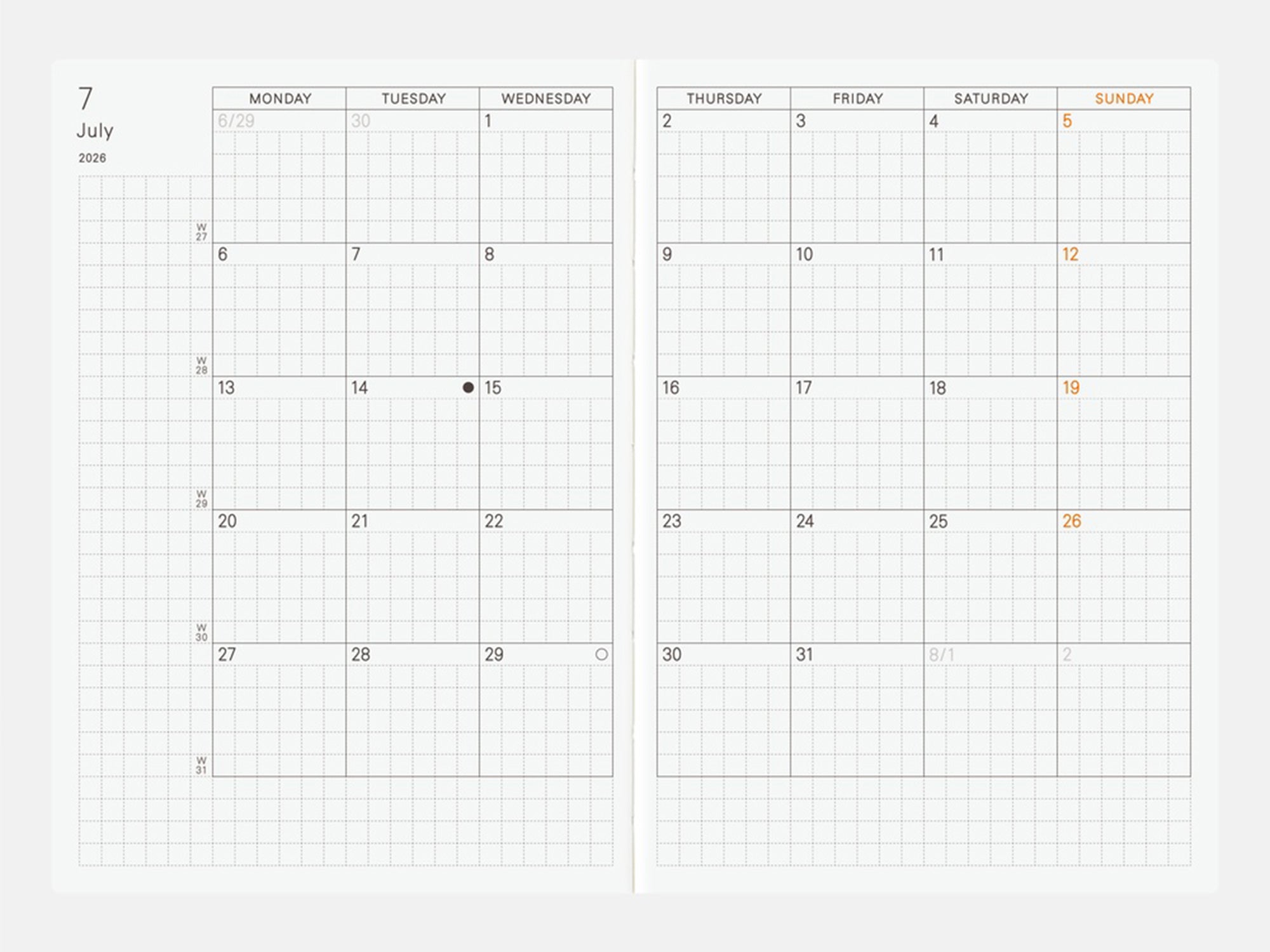Hobonichi Techo 2026 Planner Book A6 - ENGLISH