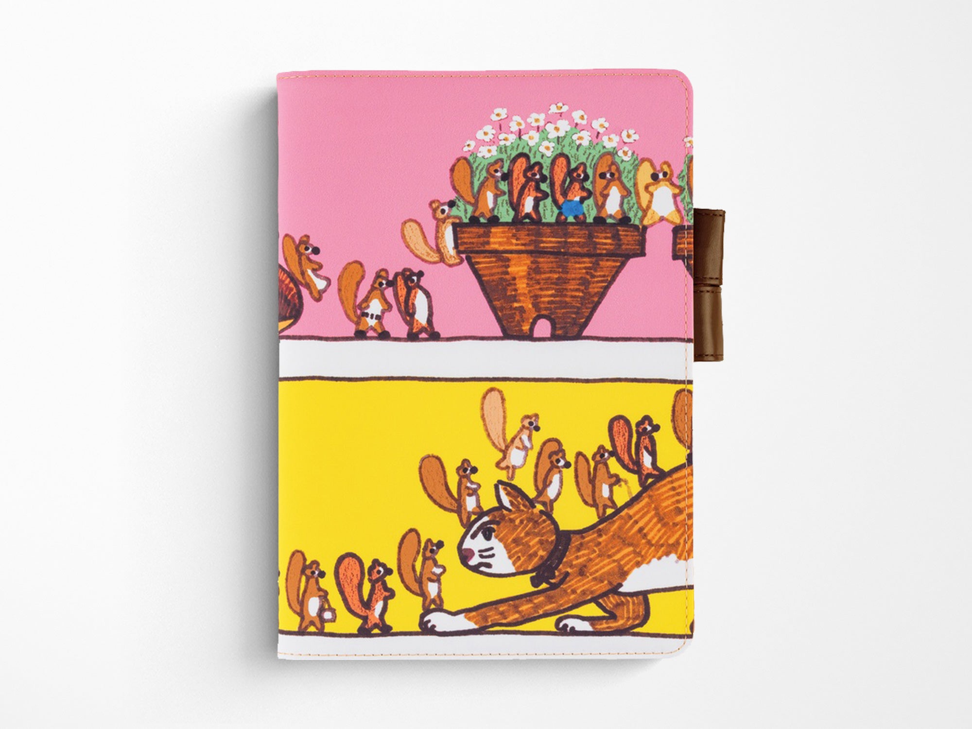 Hobonichi Techo A5 Cousin Cover + Book - 100%ORANGE: Where's the Squirrel Going