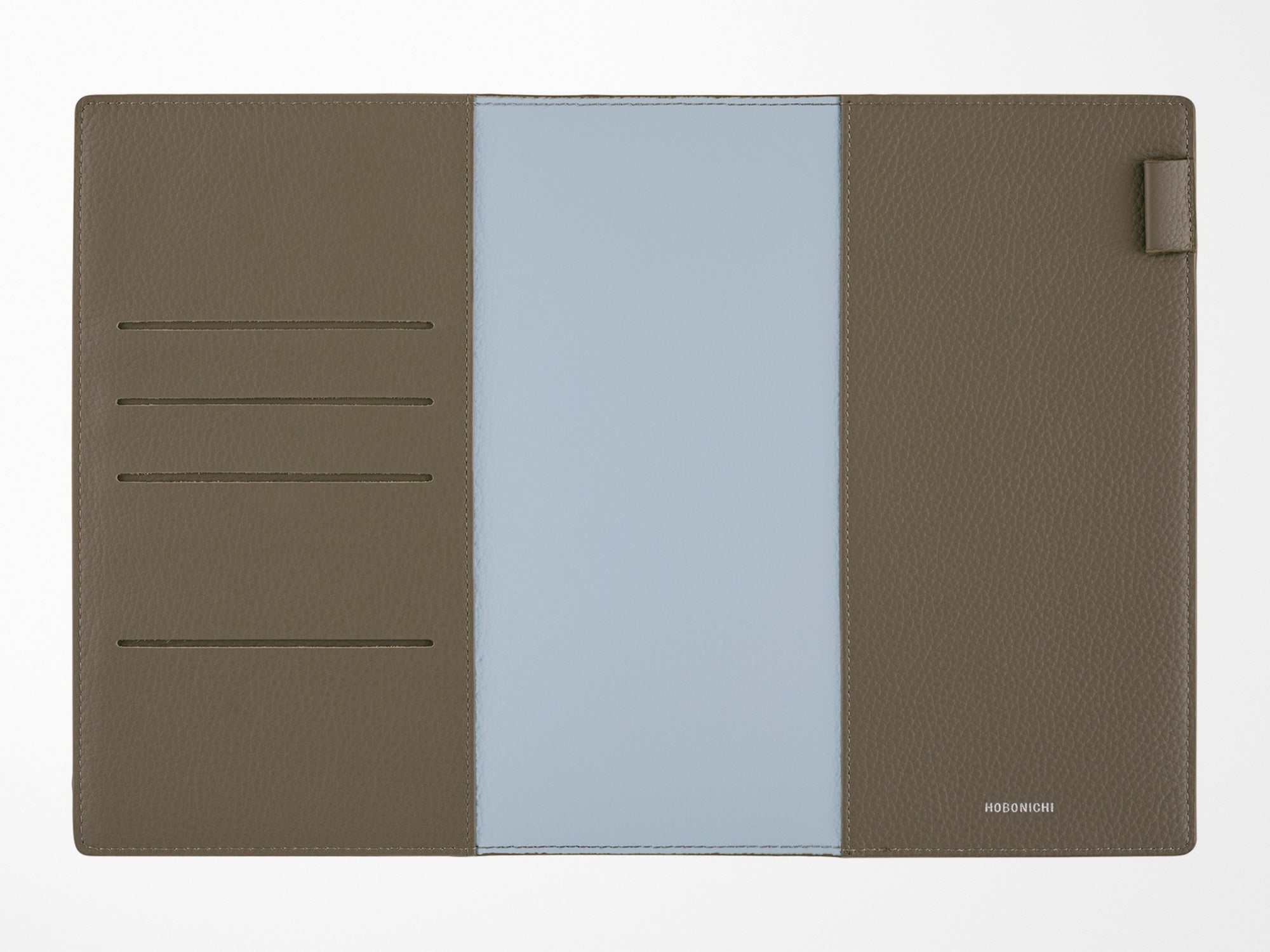 Hobonichi Techo A5 Cousin Cover + Book - Taut Leather Gray & Light Blue