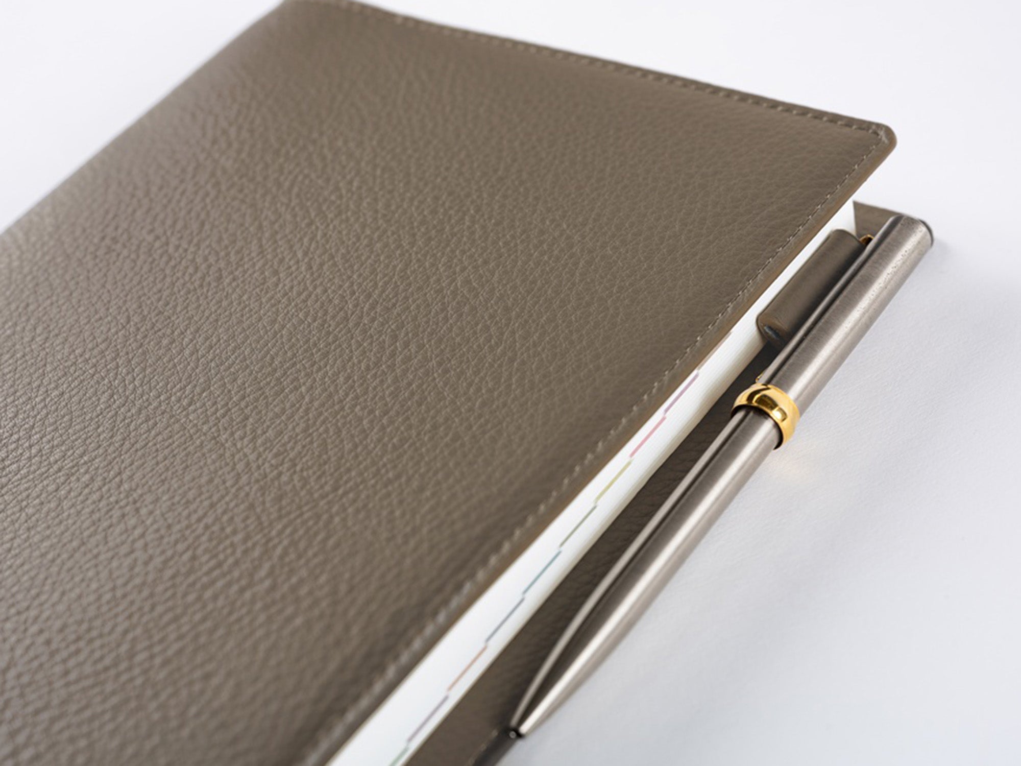 Hobonichi Techo A5 Cousin Cover + Book - Taut Leather Gray & Light Blue