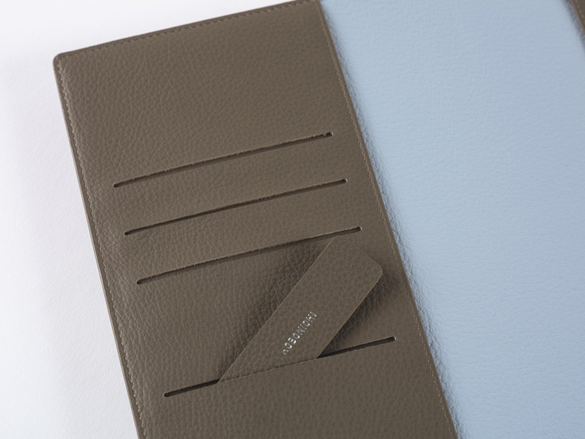 Hobonichi Techo A5 Cousin Cover + Book - Taut Leather Gray & Light Blue