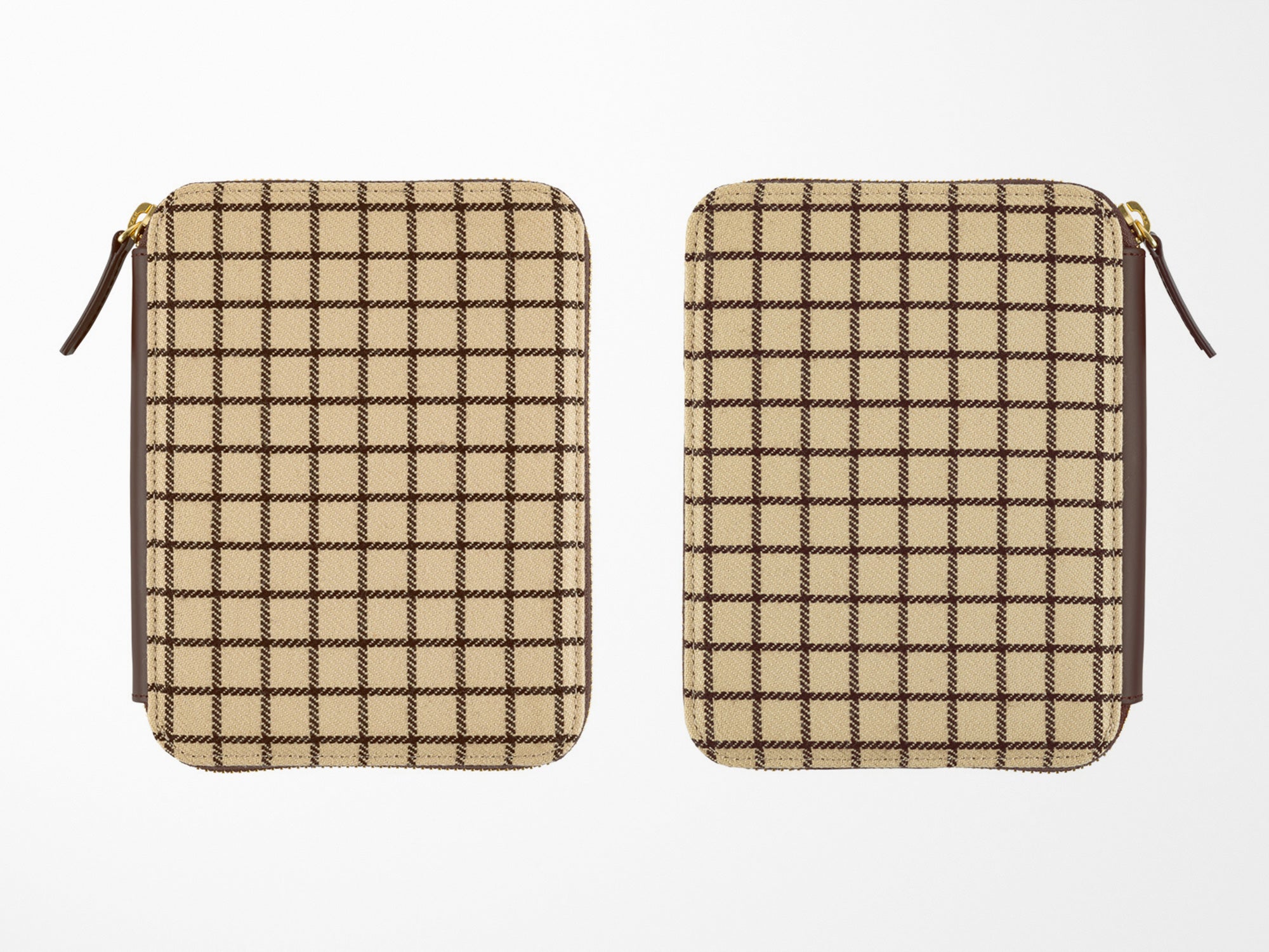 Hobonichi Techo A6 Original Cover - Taut Zipped Cafe au Lait Plaid