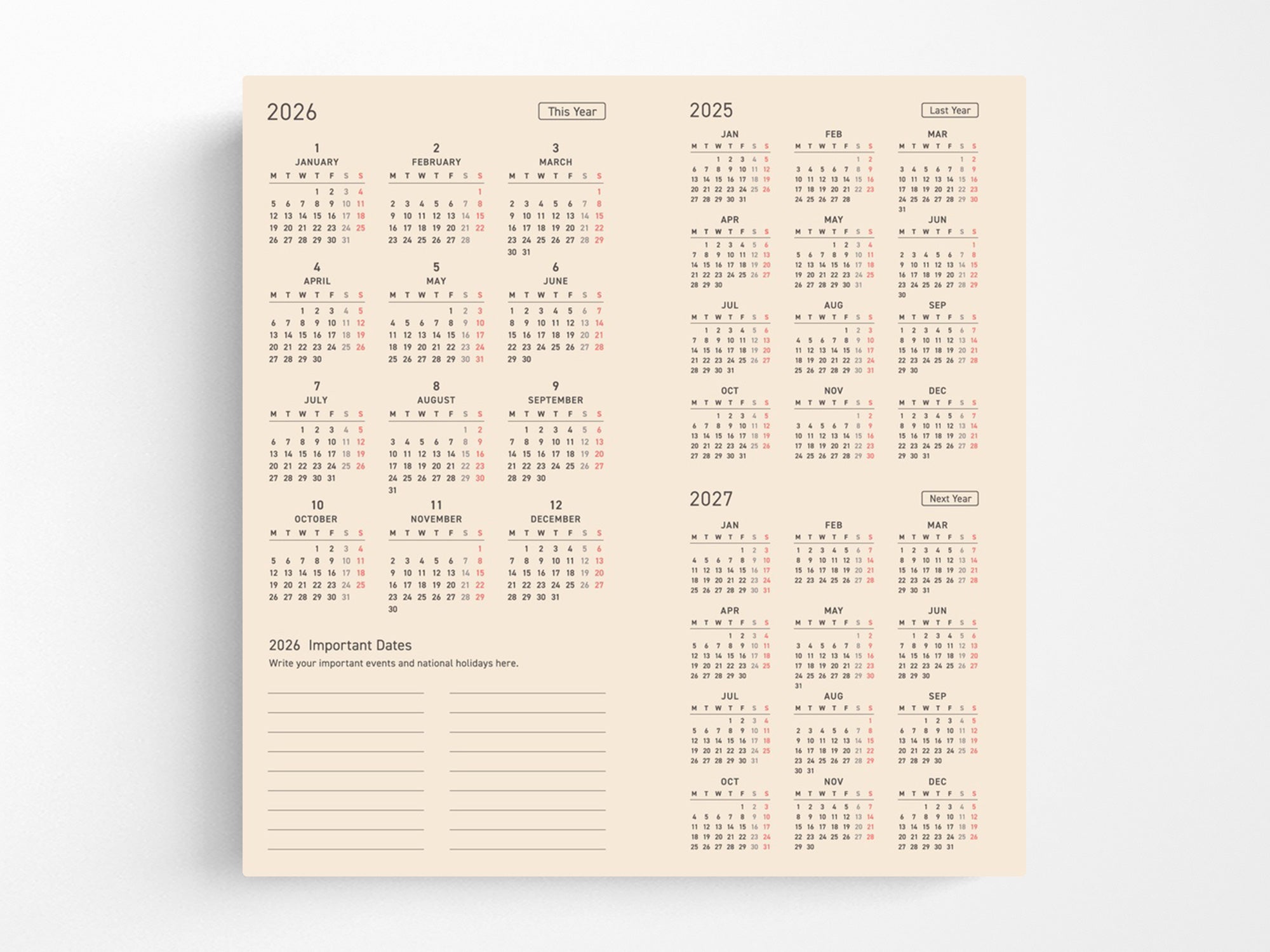 Hobonichi Techo Weeks 2026 - MOTHER: The Secret of MOTHER 2