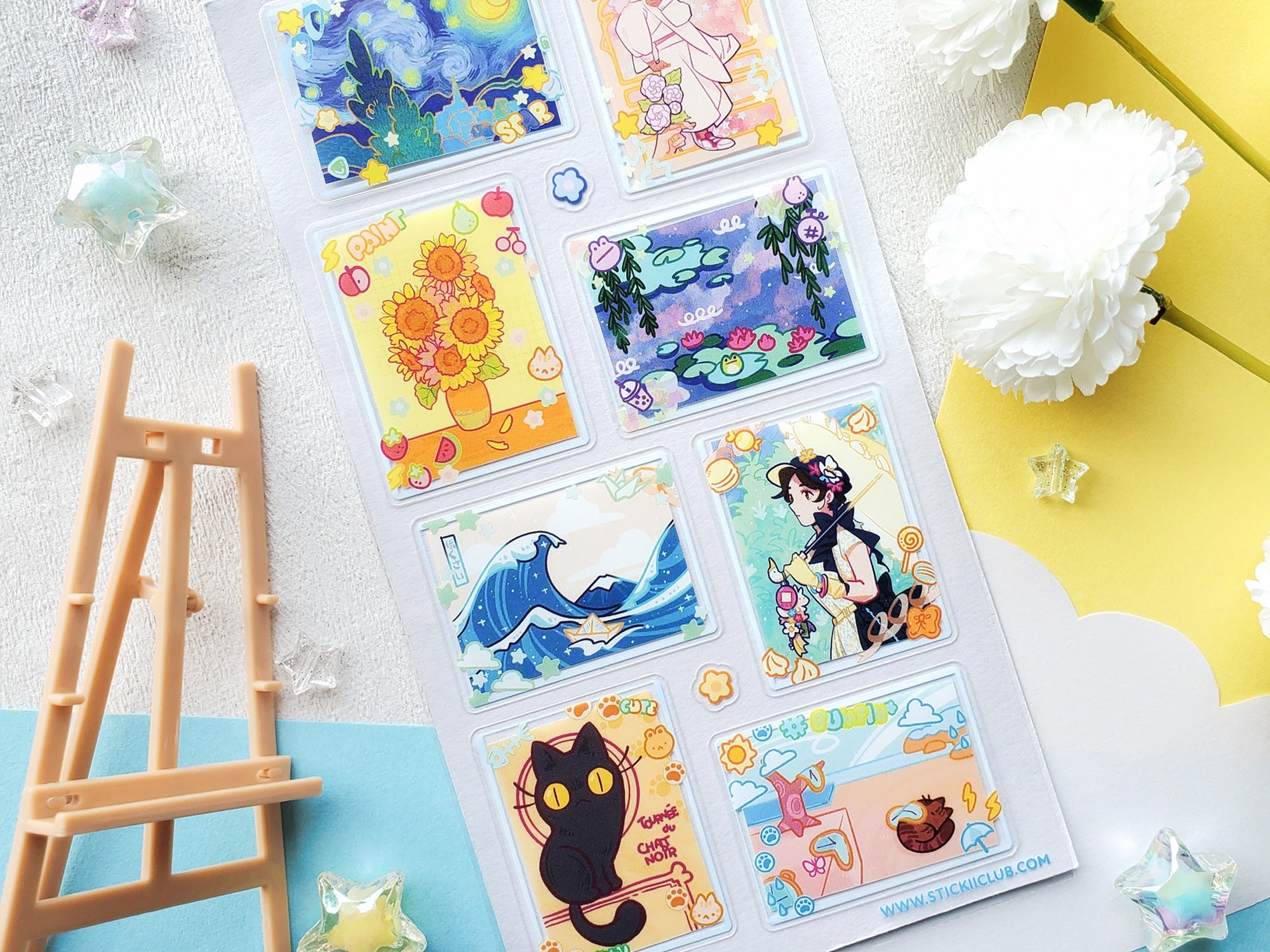 Kawaii Art Gallery Sticker Sheet