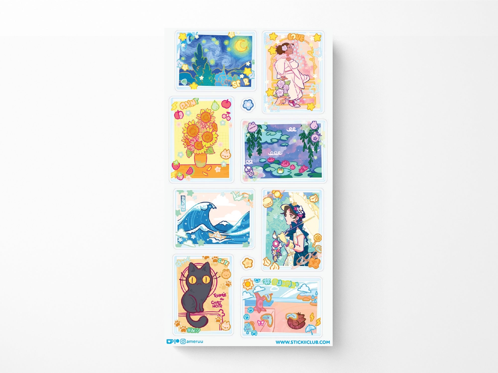Kawaii Art Gallery Sticker Sheet