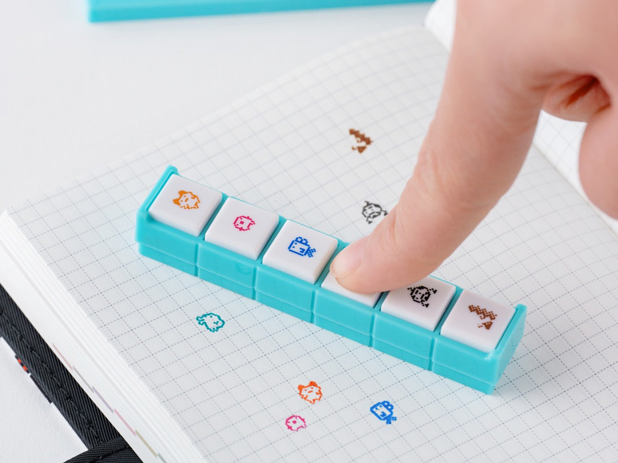 Kodomo no Kao x Hobonichi Pochitto 6 Push-Button Stamp - Tamagotchi