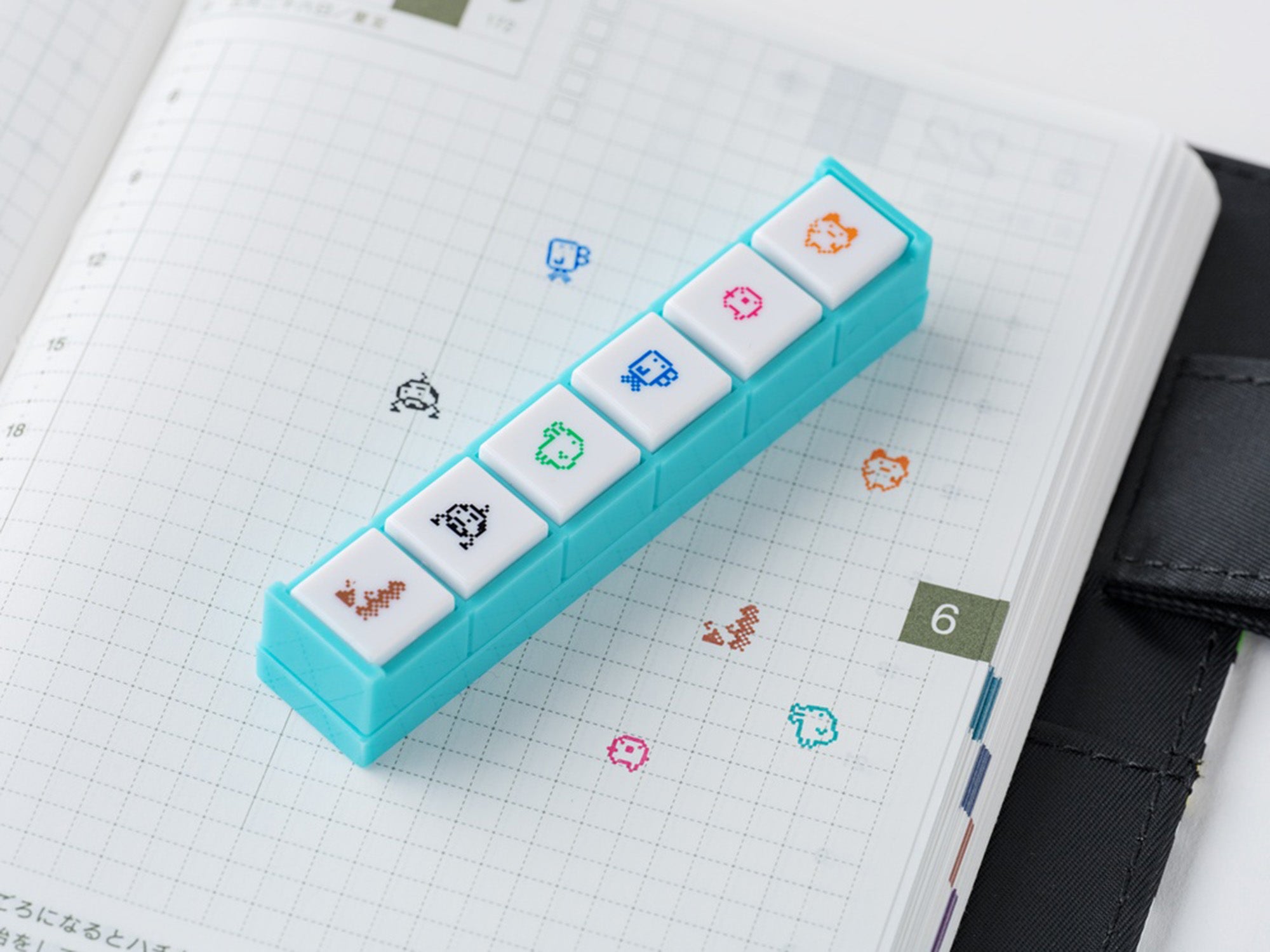 Kodomo no Kao x Hobonichi Pochitto 6 Push-Button Stamp - Tamagotchi