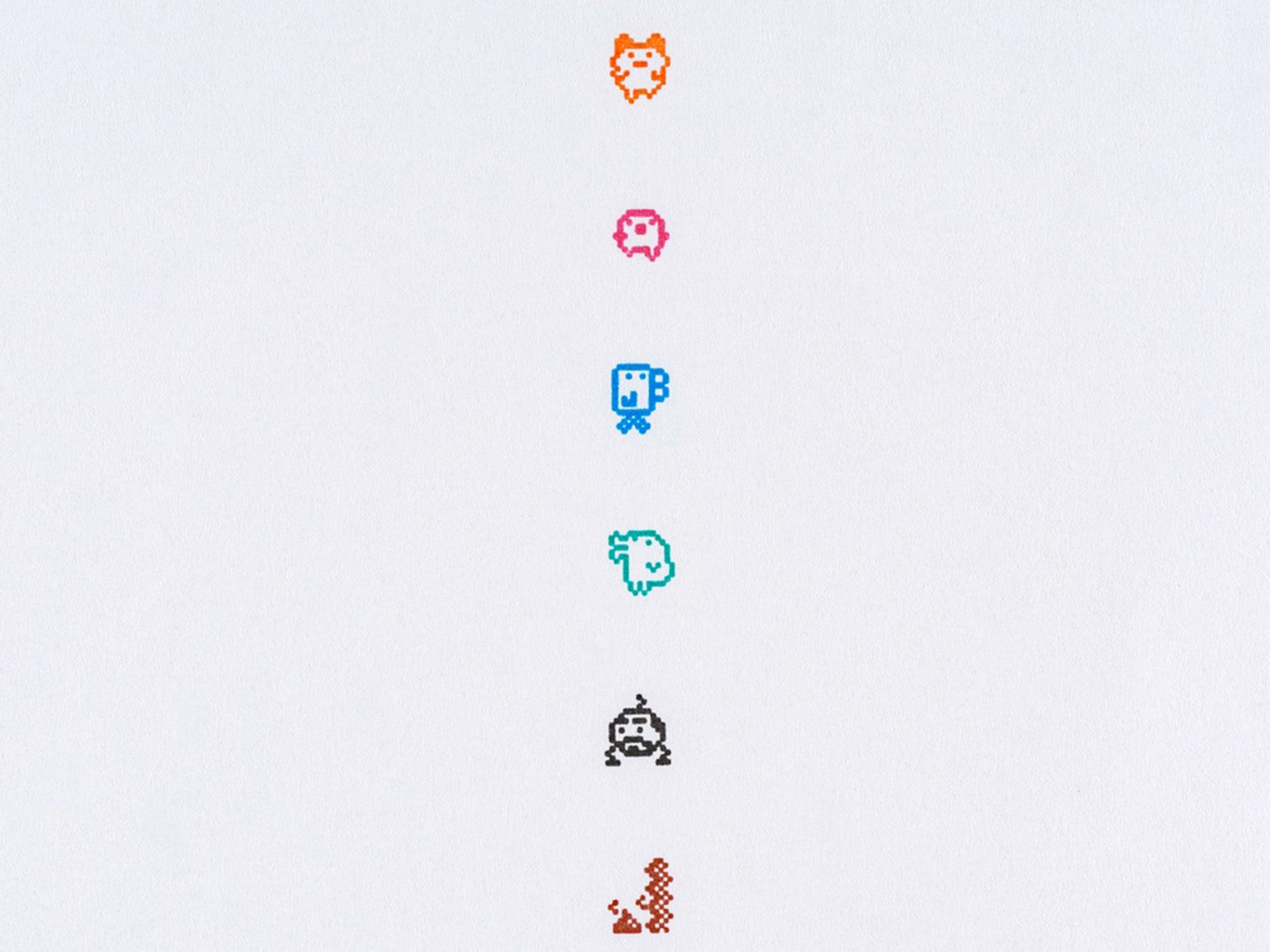Kodomo no Kao x Hobonichi Pochitto 6 Push-Button Stamp - Tamagotchi