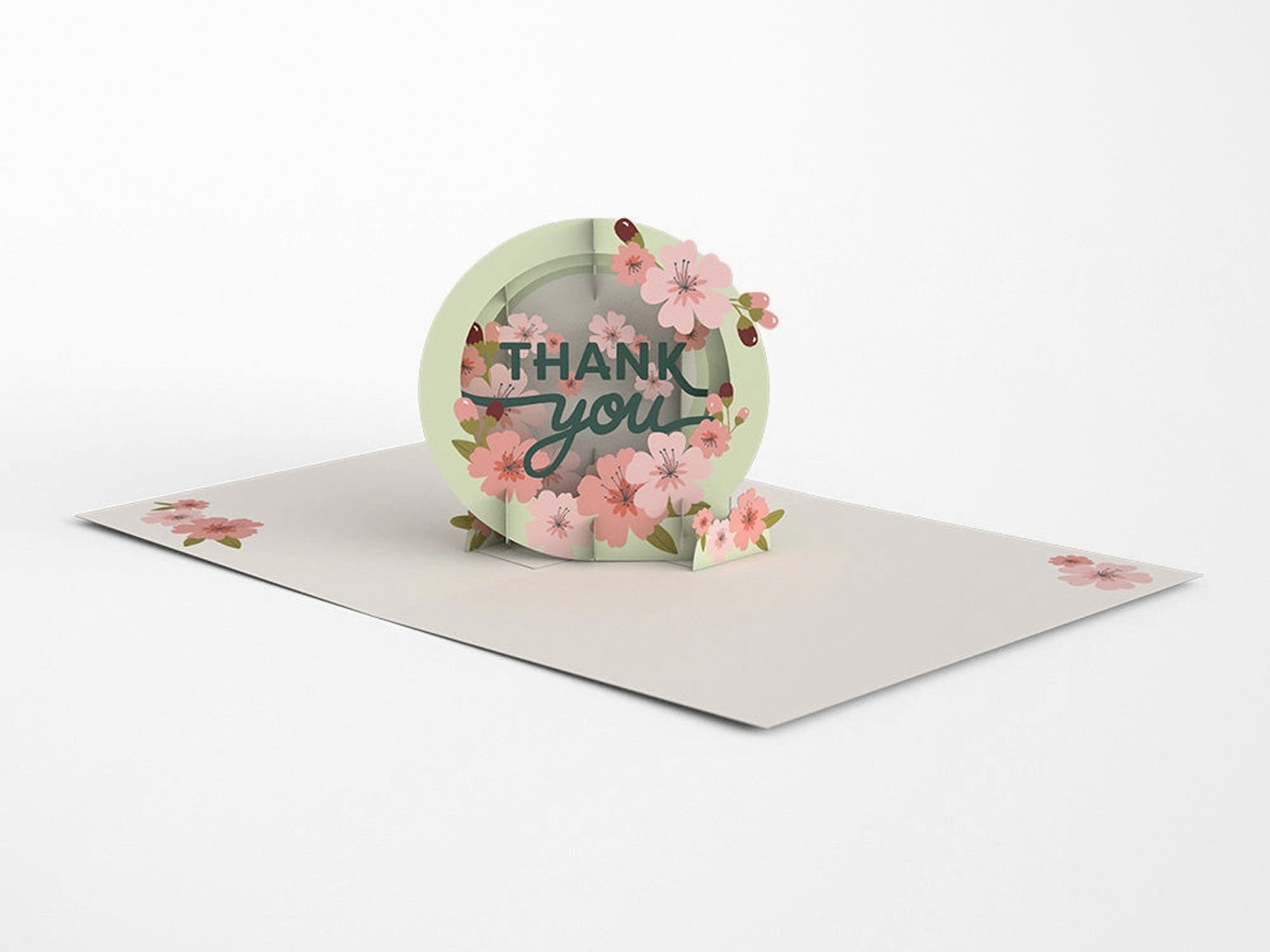 Cherry Blossom Thank You Pop Up Cards Set of 12