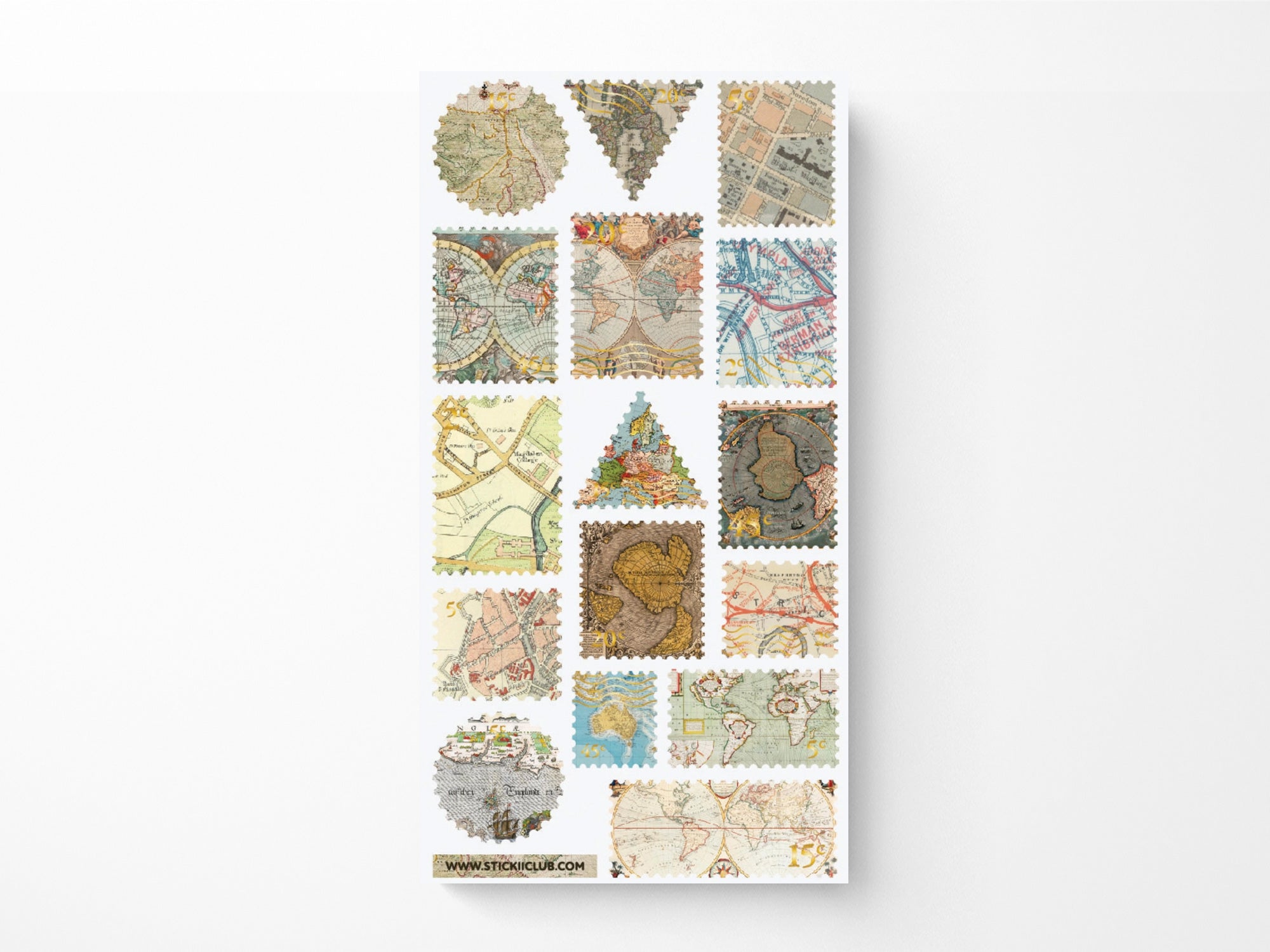 Mapped Out Stamps Sticker Sheet