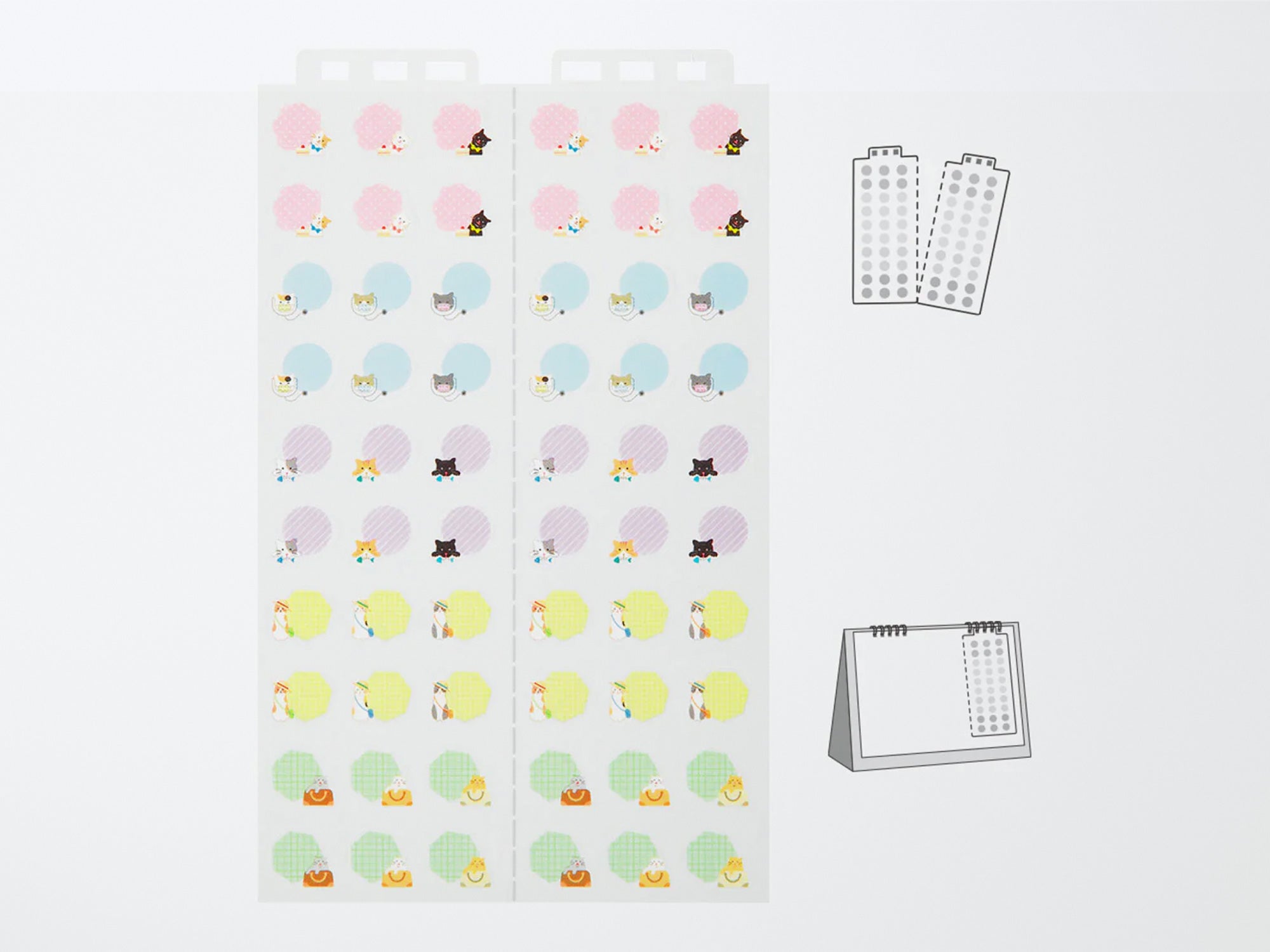 Midori Calendar Stickers - M Cats