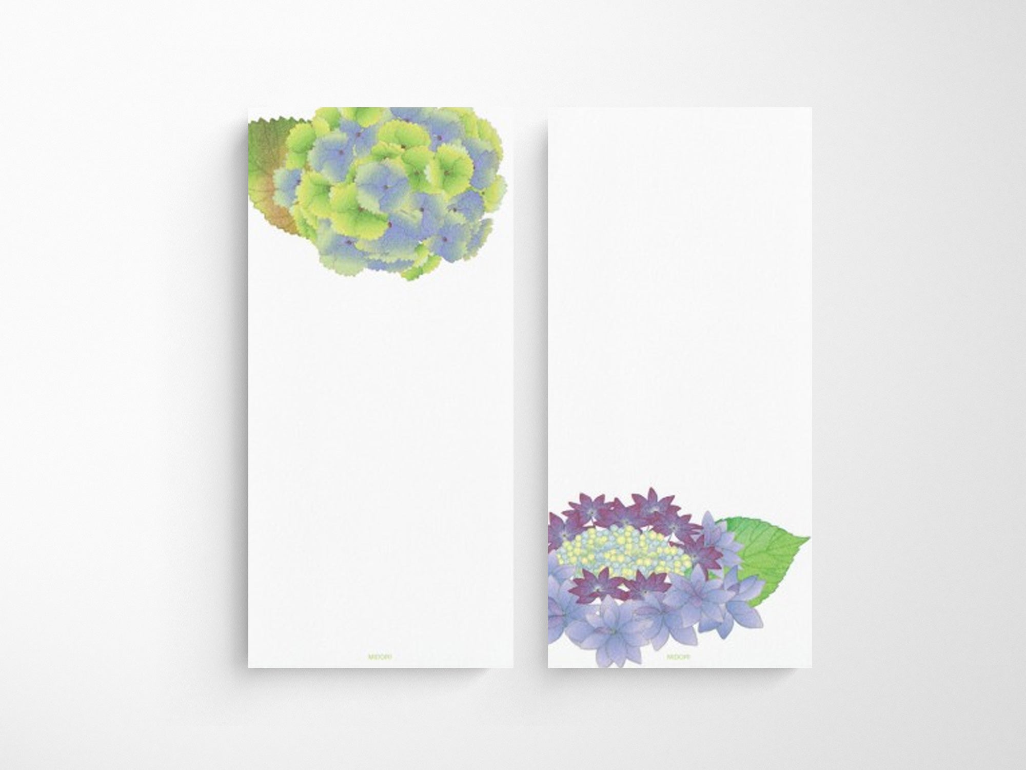 Midori Seasonal Memo Letter Pad - 585 Four Designs Hydrangea