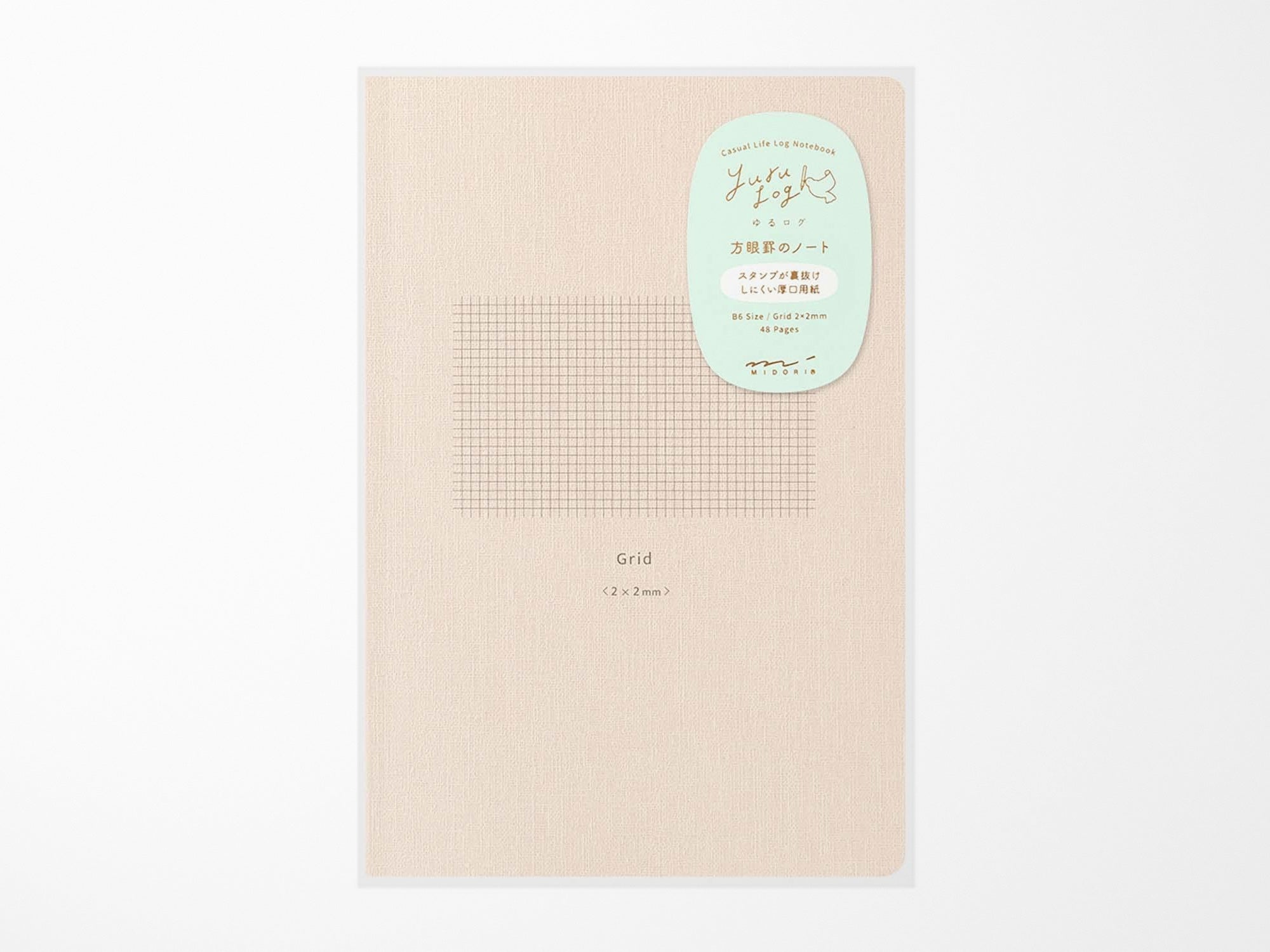 Midori Yuru Log Notebook B6 - 2x2 mm Grid