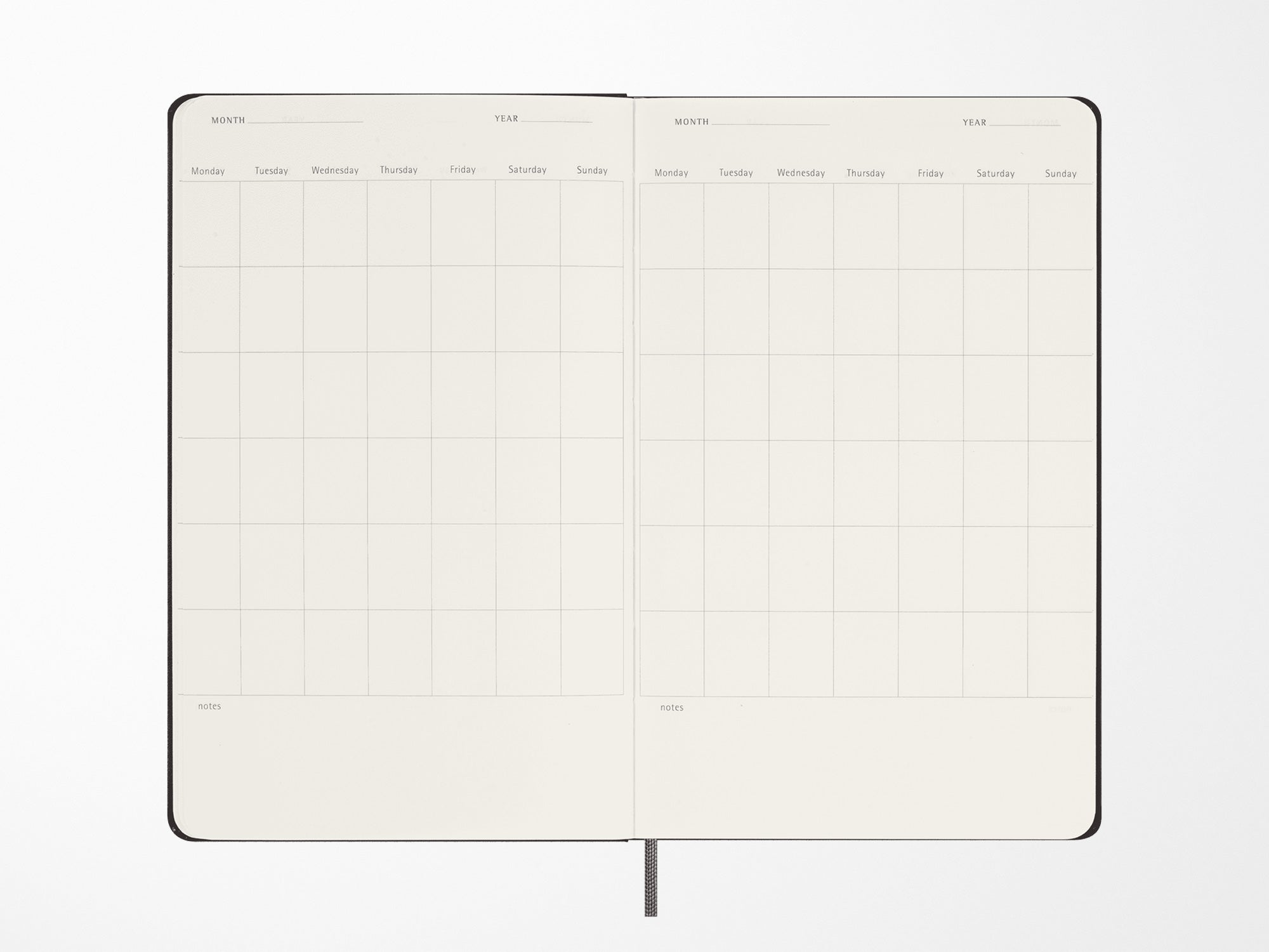 Moleskine 12 Month Weekly UNDATED Planner - BLACK Hardcover