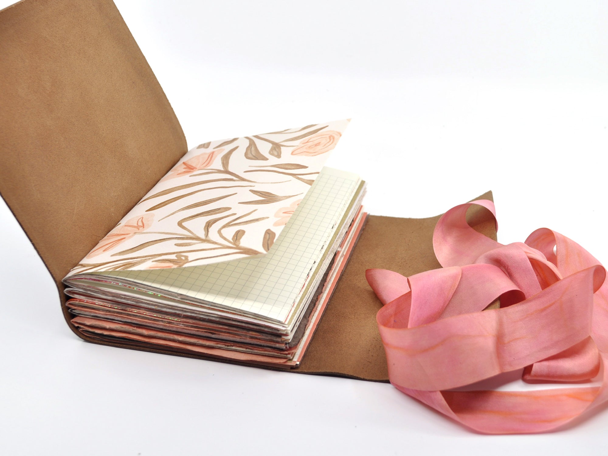 Peach Blossom One of a Kind Leather Journal