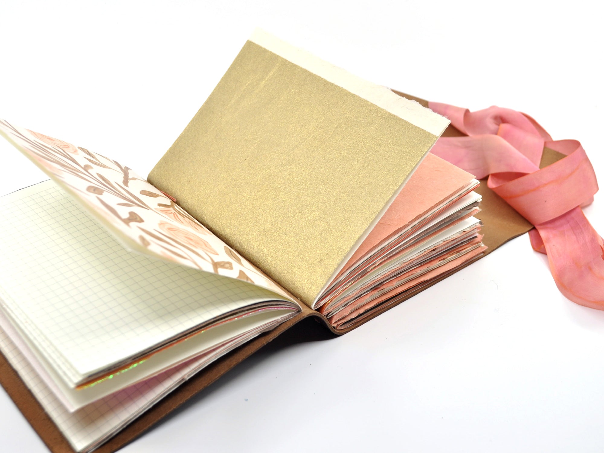 Peach Blossom One of a Kind Leather Journal