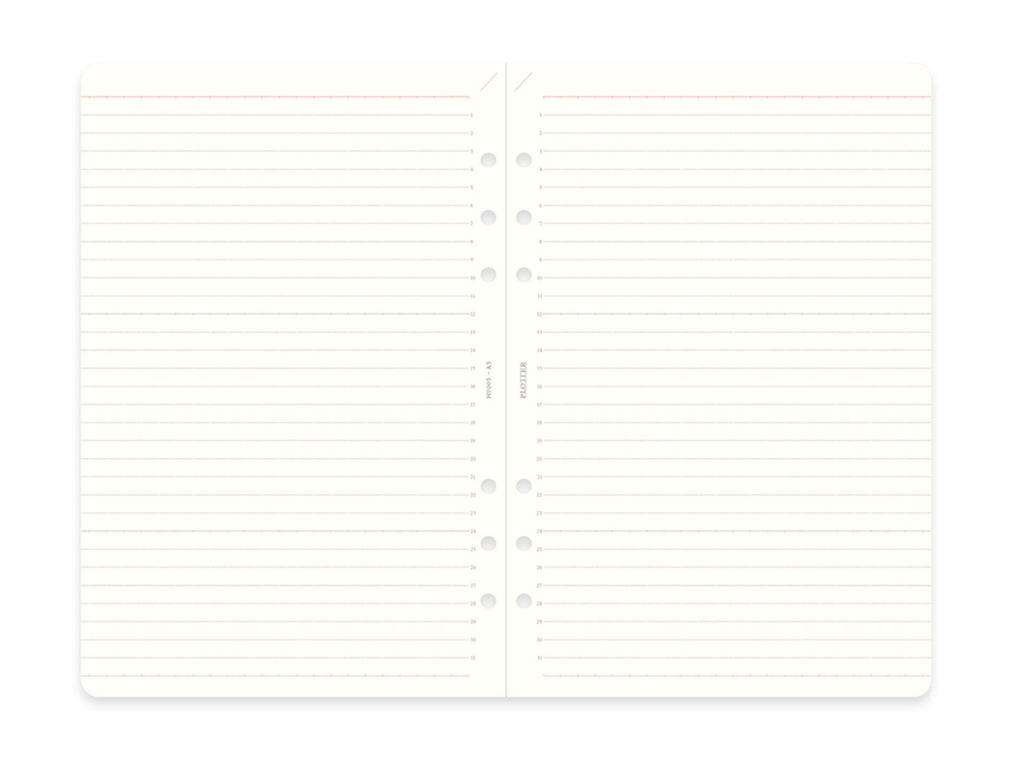 PLOTTER Refill Memo Pad Ruled - A5 Size