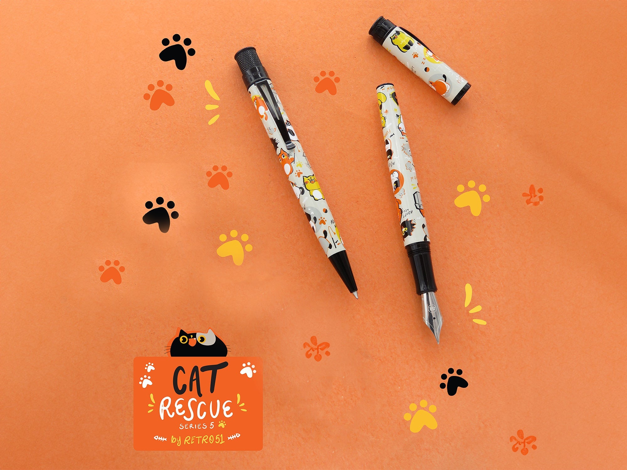 Retro 51 Rollerball and Fountain Pen - Cat Rescue