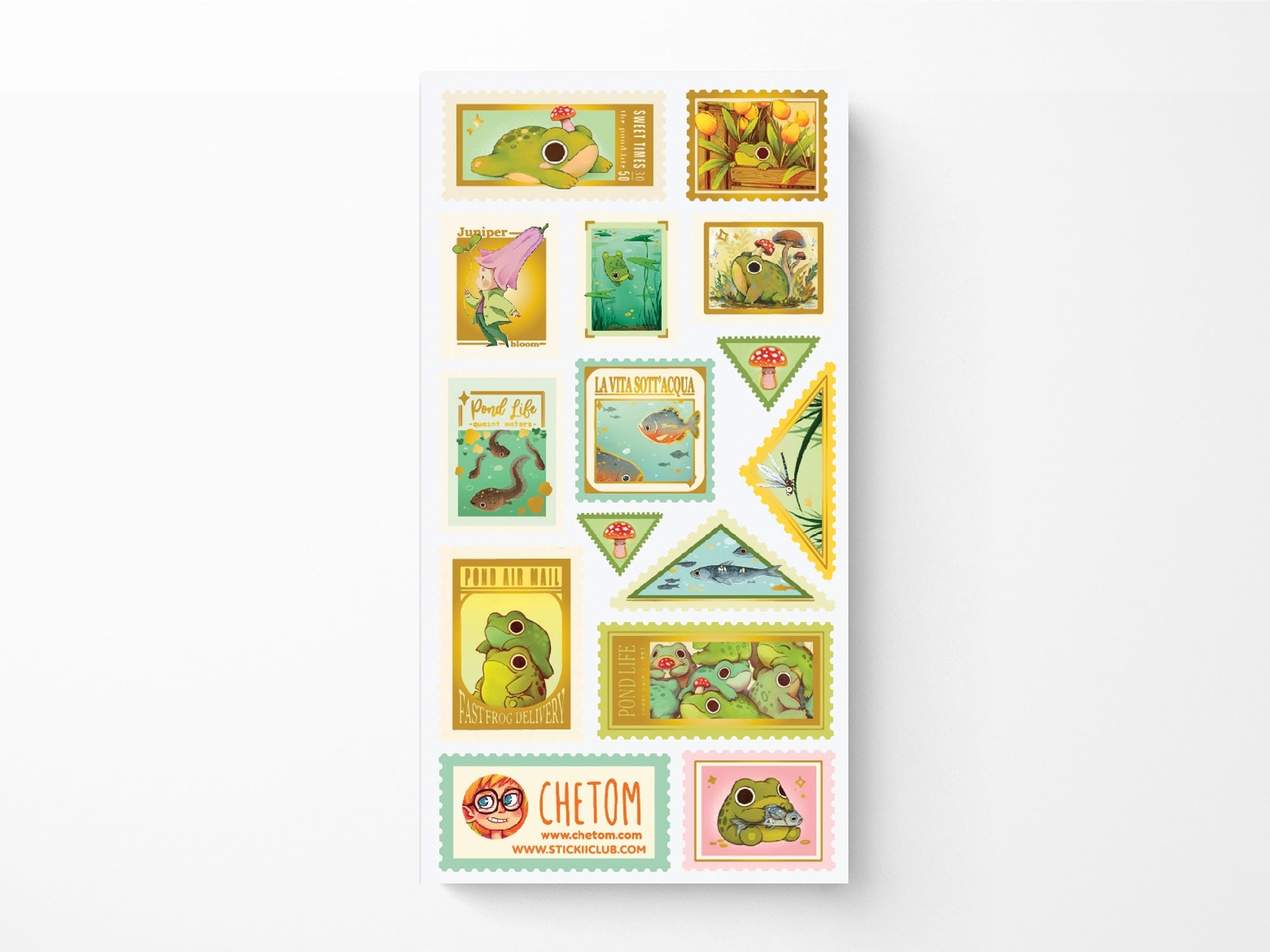 The Pond Life Stamps Sticker Sheet