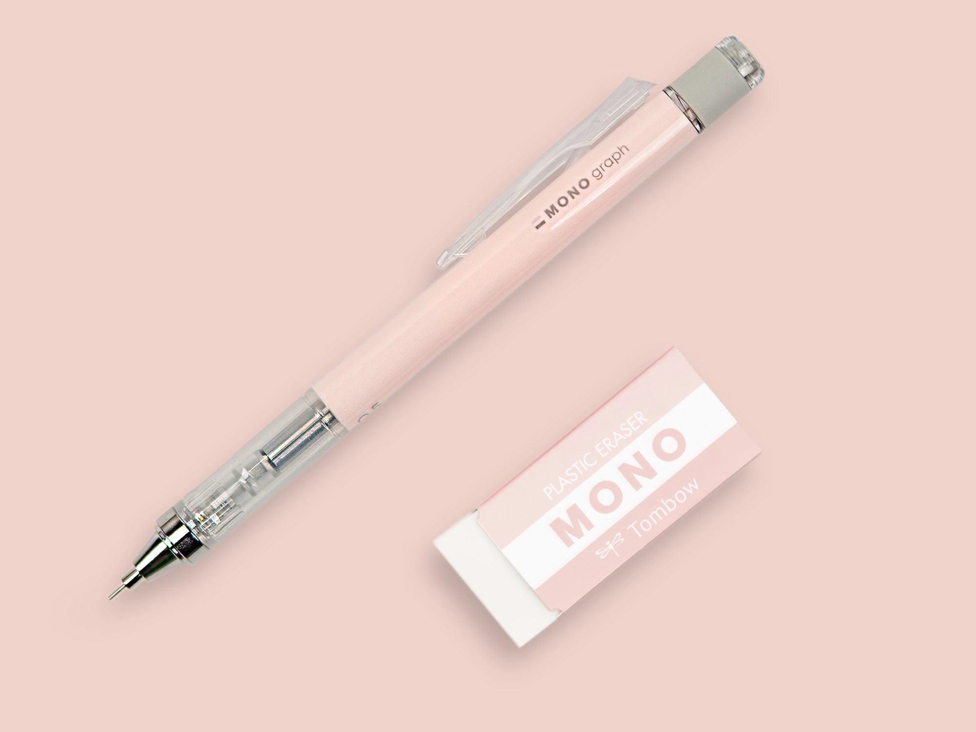 Tombow Mono Graph Mechanical Pencil + Eraser Set - Pink
