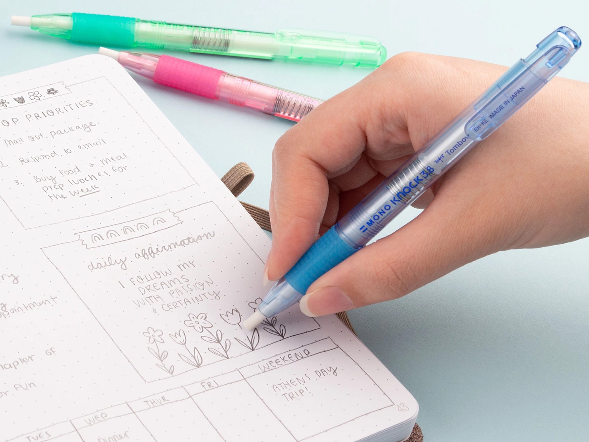 Tombow Mono Knock Eraser - Blue