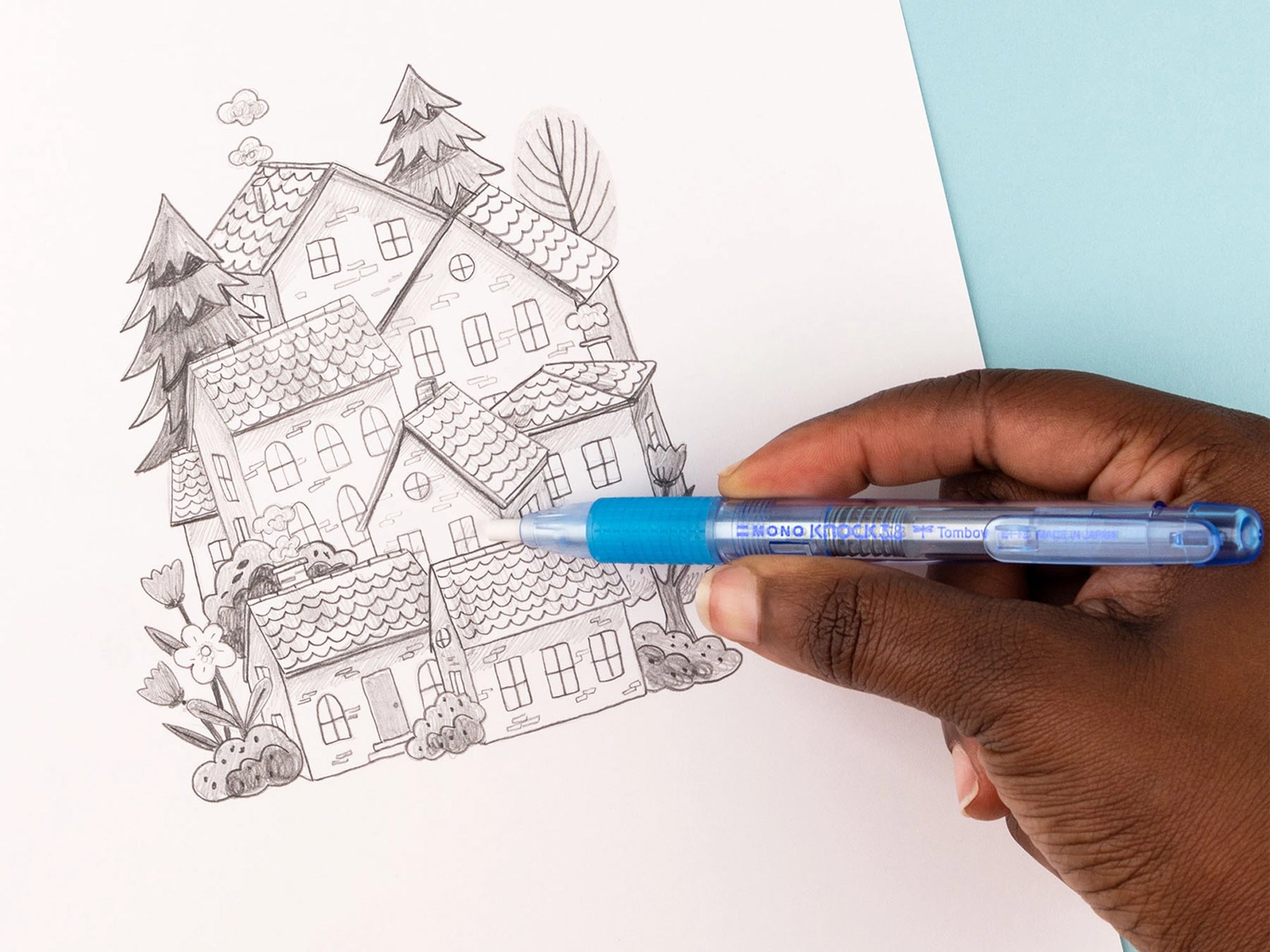 Tombow Mono Knock Eraser - Blue