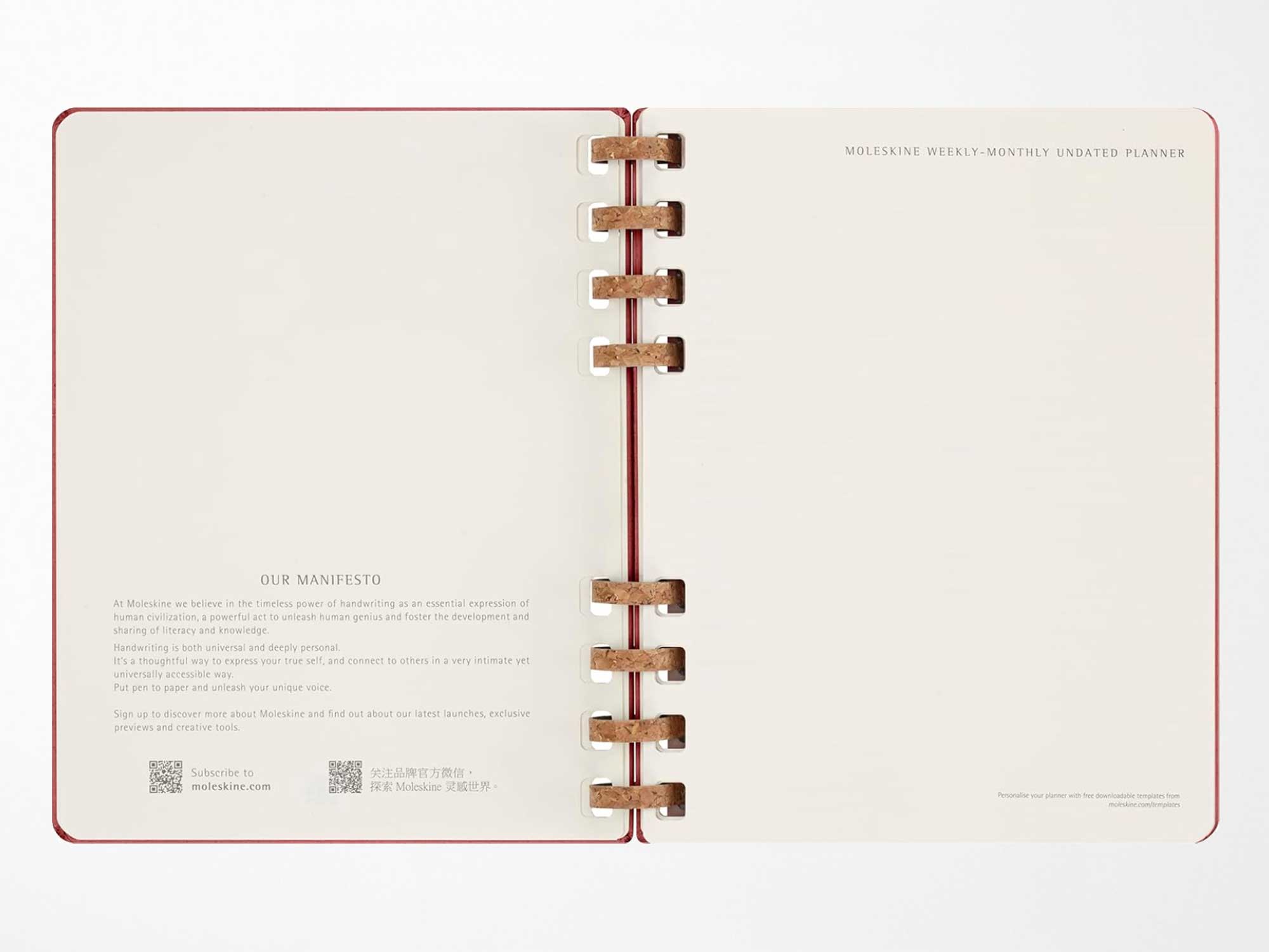 UNDATED Moleskine Life Spiral Planners - CRUSH CHERRY