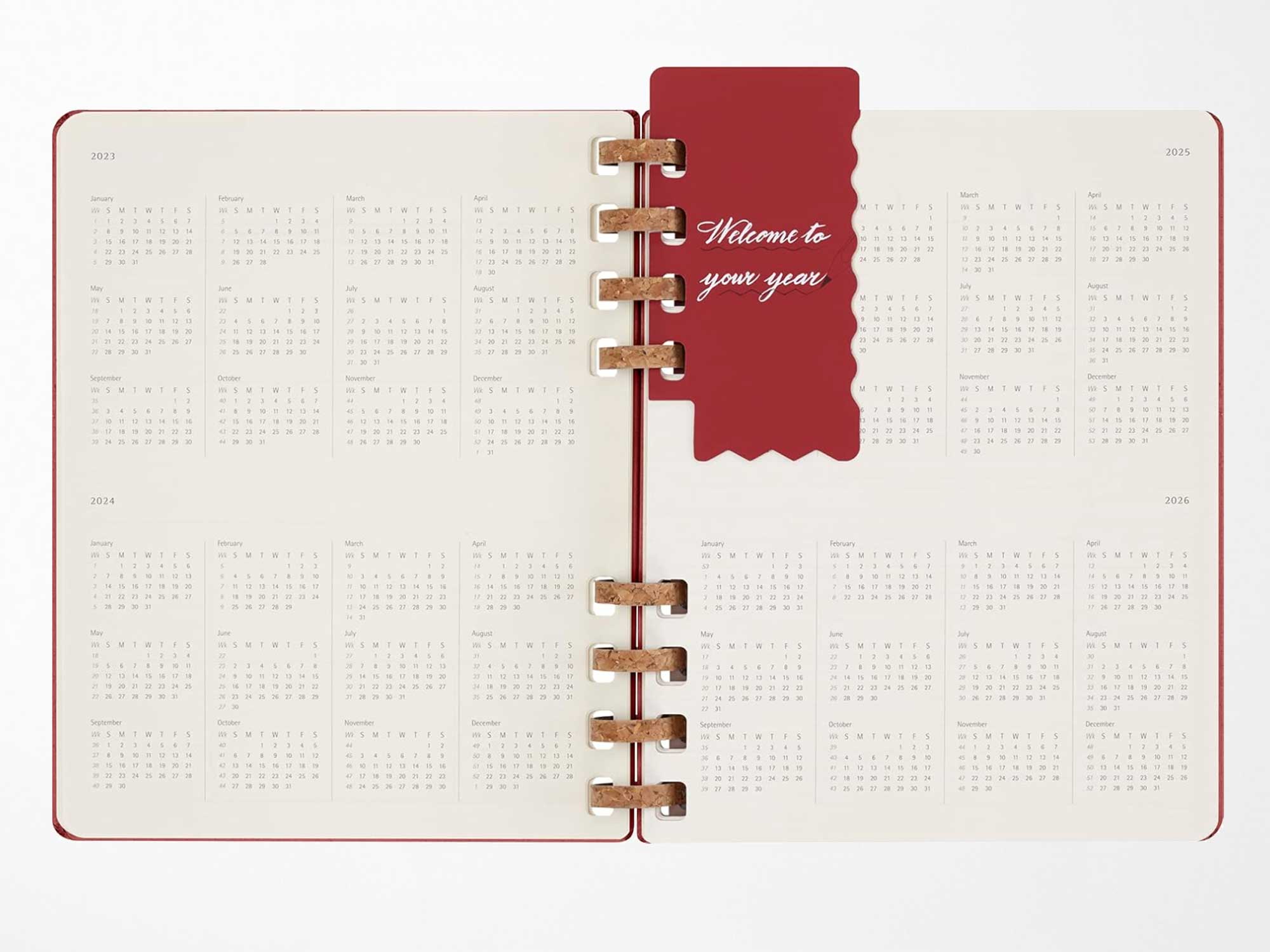UNDATED Moleskine Life Spiral Planners - CRUSH CHERRY