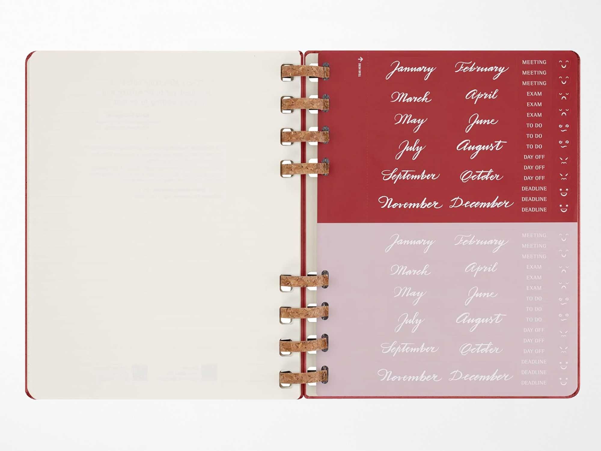 UNDATED Moleskine Life Spiral Planners - CRUSH CHERRY