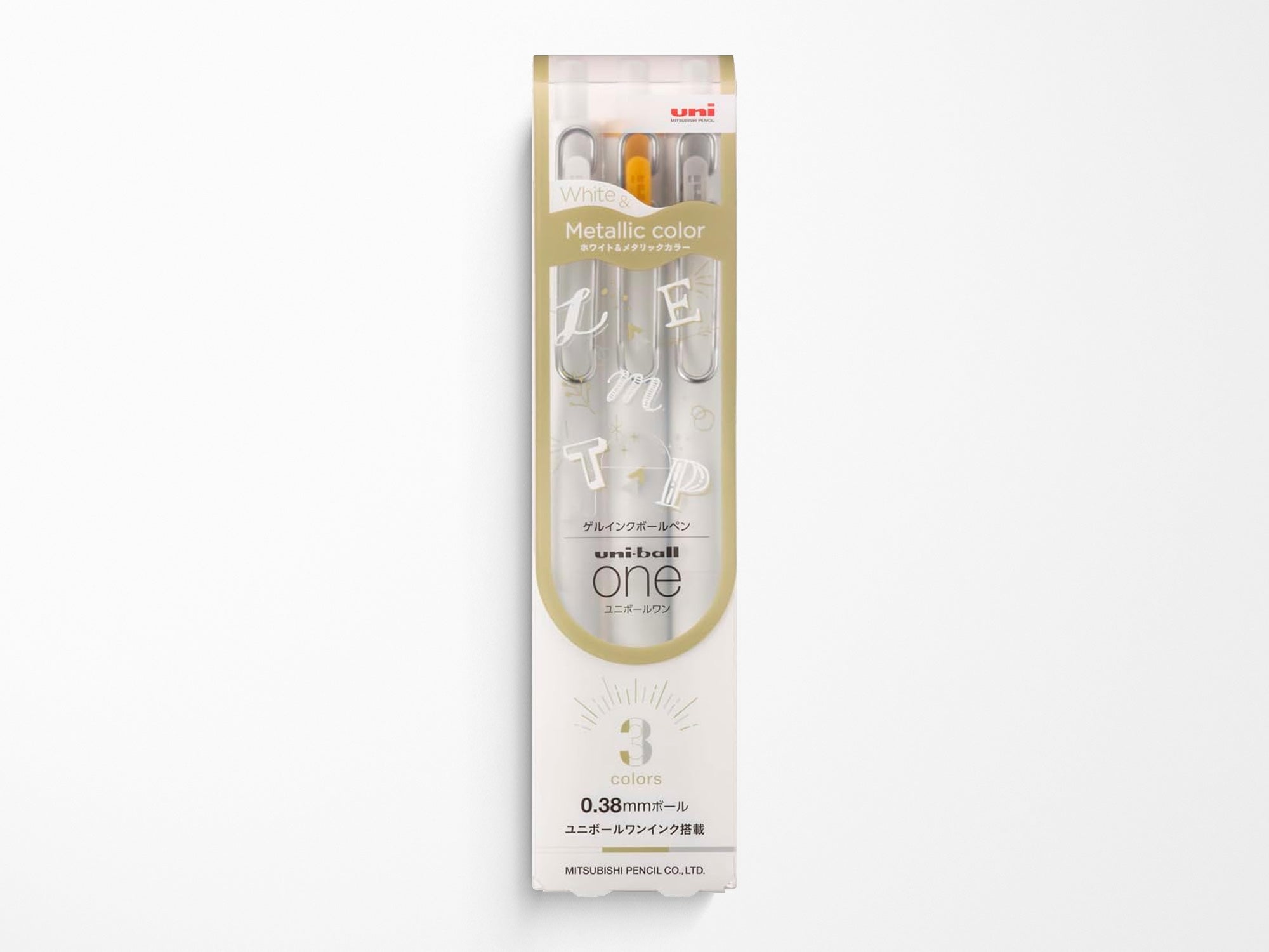 Uni-Ball One Gel Pen - White, Gold, Silver