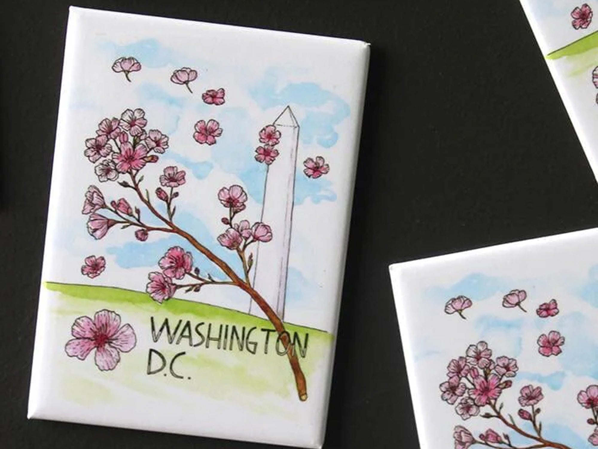 Washington DC Cherry Blossom Magnet