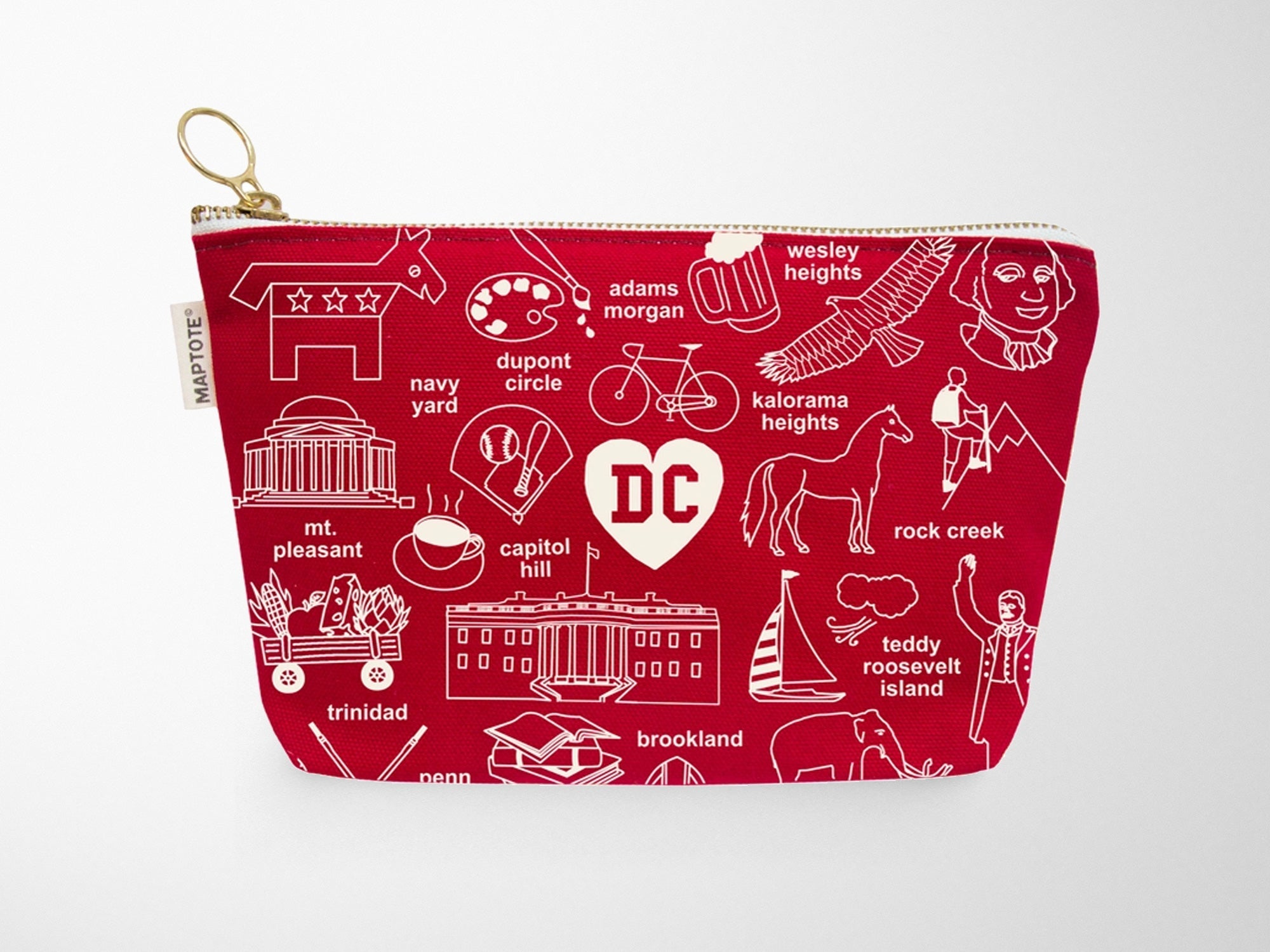 Washington DC Zipped Pouch - Natural