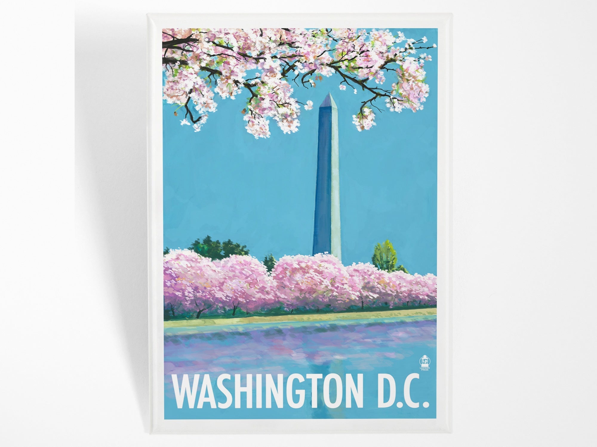 Washington Monument Watercolor Cherry Blossoms Magnet