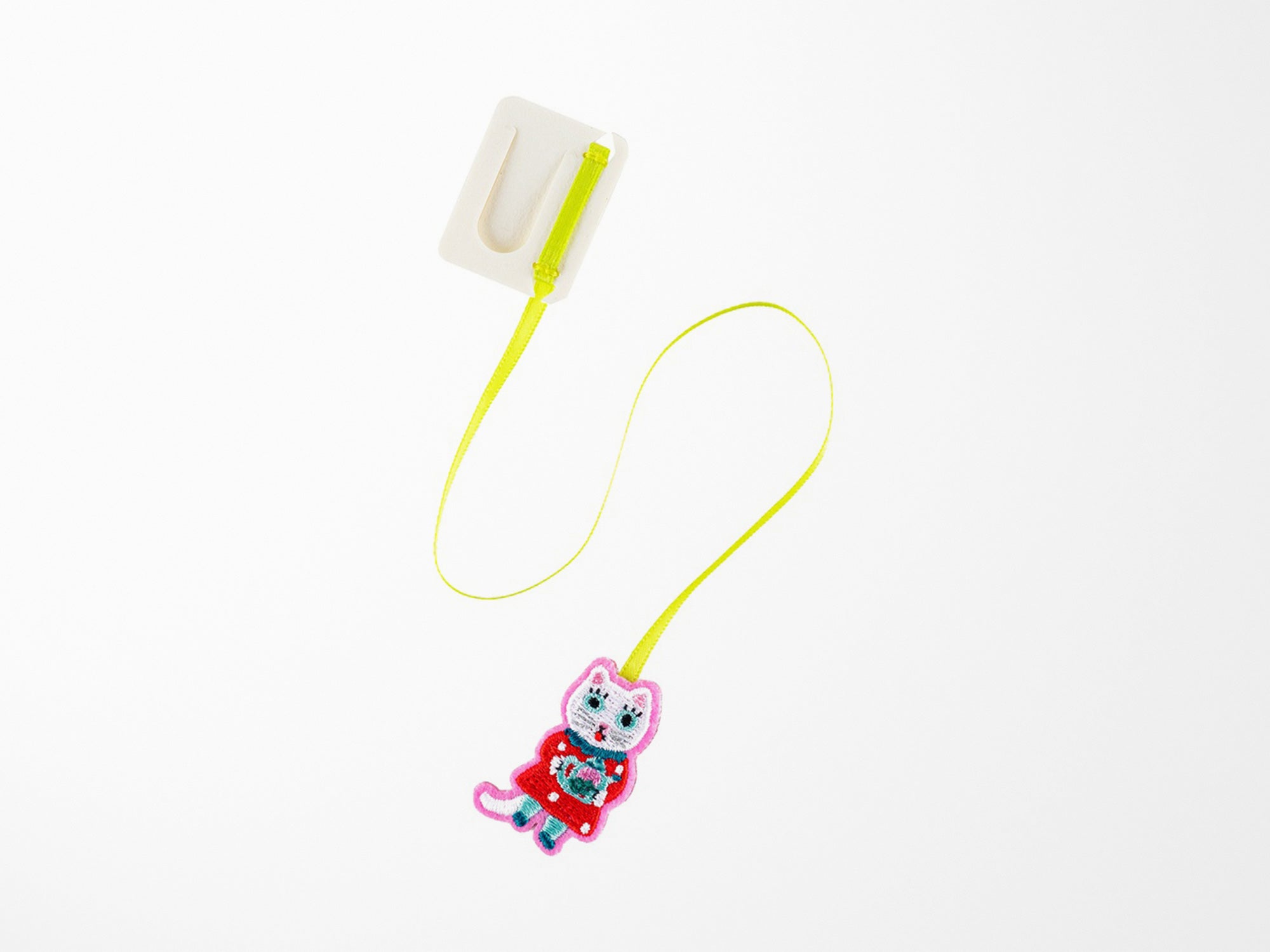 Yumi Kitagishi Embroidered Bookmark - White Cat