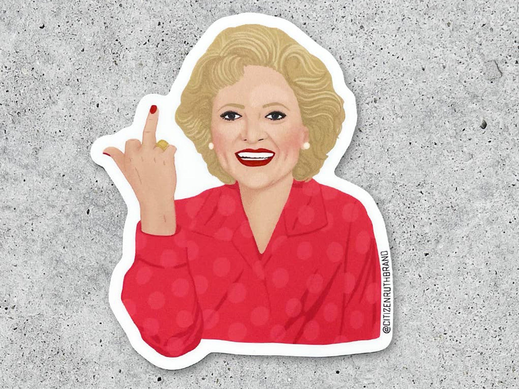 Betty White Bird Sticker