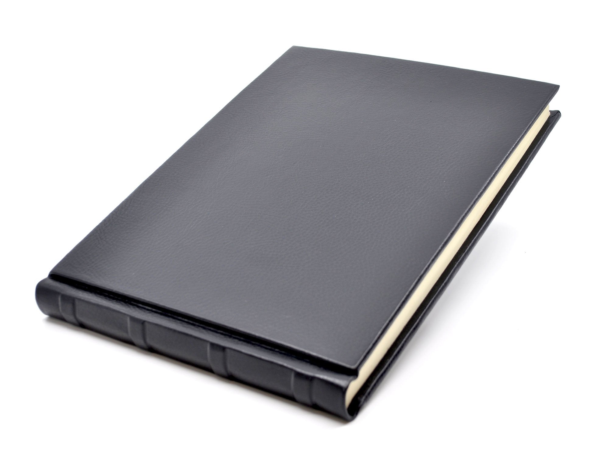Black Italian Leather Guest Book