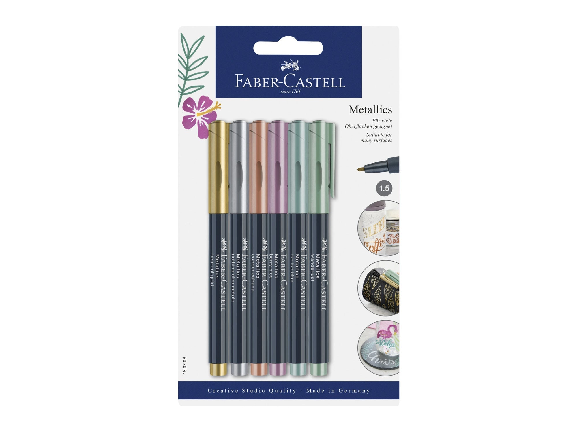 Faber Castell Metallic Markers, Set of 6