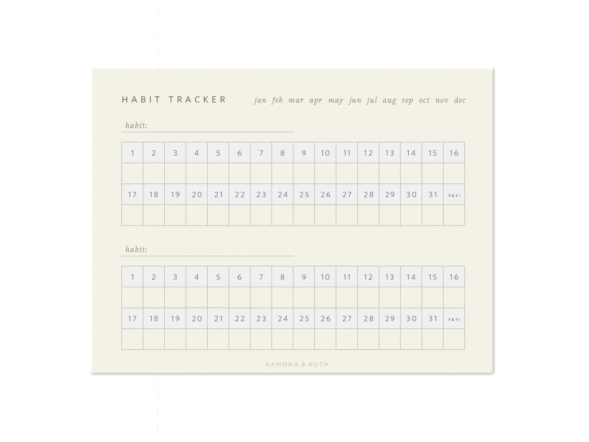Monthly Habit Tracker