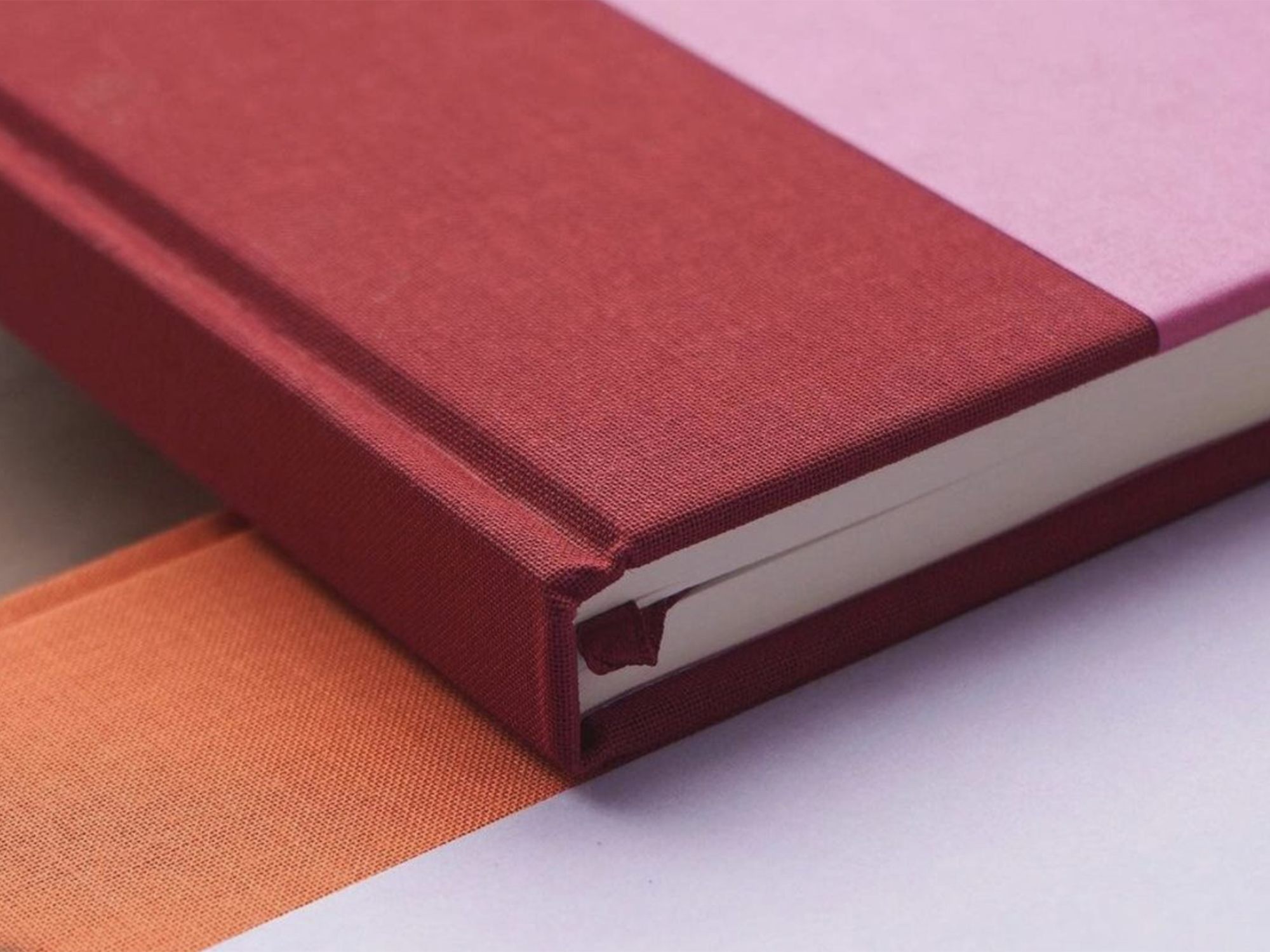 The Cutting Edge Color Block Notebook - Raspberry + Fuchsia